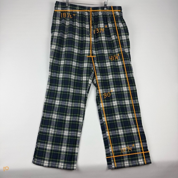 L.L.Bean Men’s Scotch Plaid Flannel PJ Pants – Navy & Green Plaid – Size XL Reg - Picture 5 of 5